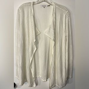 Calvin Klein cardigan sheer sweater cream color XS